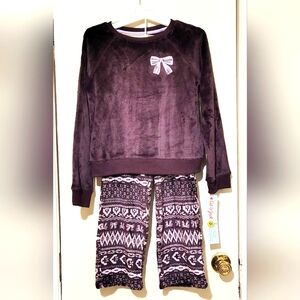 Cat & Jack size M(8) 2 Piece Set Purple Velvet Velour Pajamas New With Tags